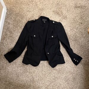INC International Concepts Black Blazer with Button Accents